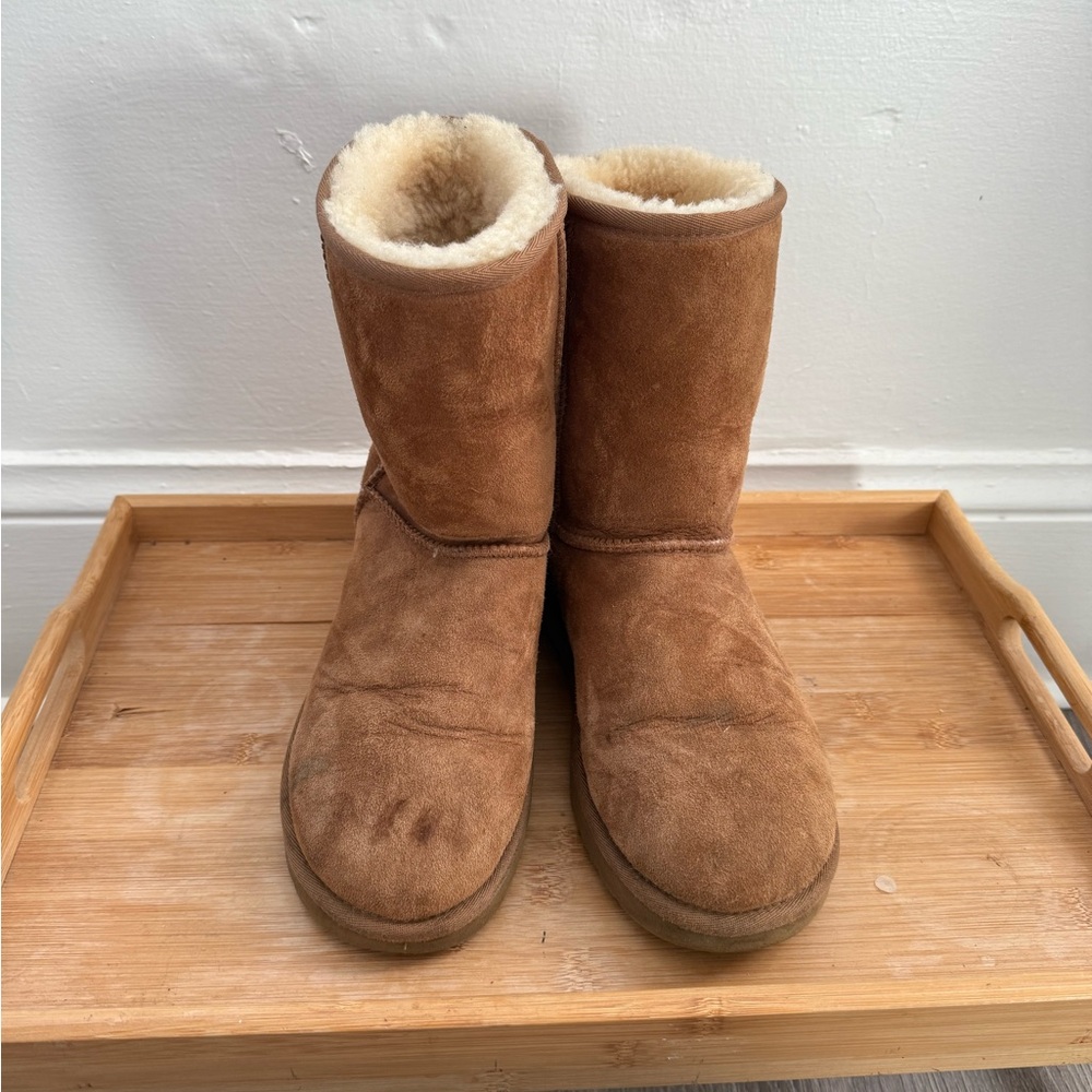 UGG Tan Suede Boots with Shearling Lining